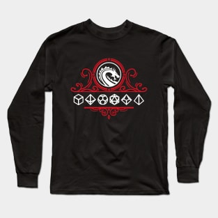 Polyhedral Dice and Dragons Red Tabletop RPG Long Sleeve T-Shirt